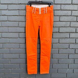 HTF VTG Y2K 2000s COLOMBIAN STYLE Sexy Couture Hot Orange Jeggings Pants Sz 7/8